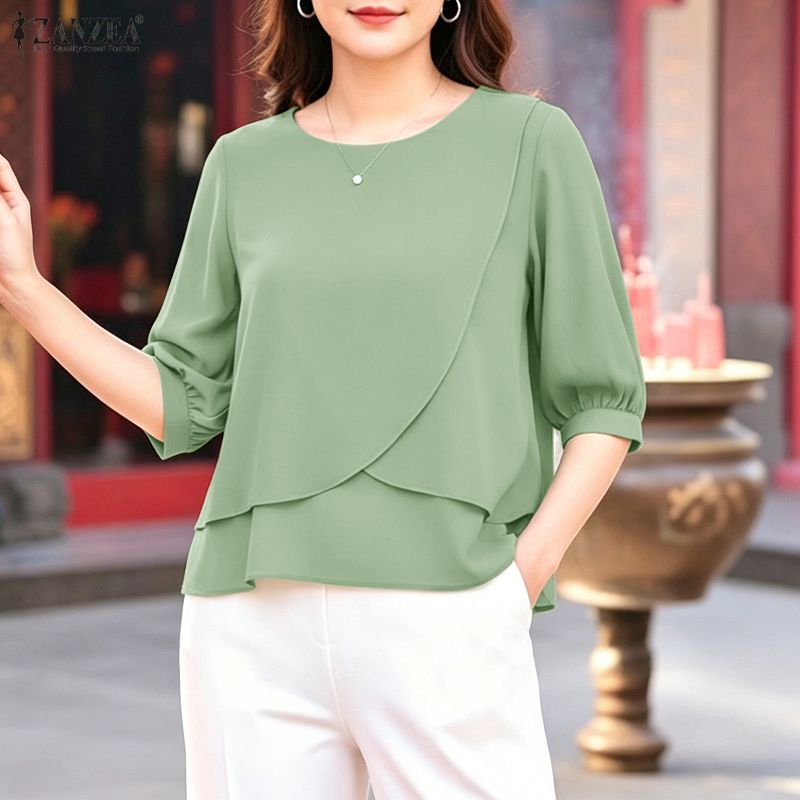 Women'S Fashion Trends Spring 2026 - 2026 ZANZEA Женская летняя однотонная блузка