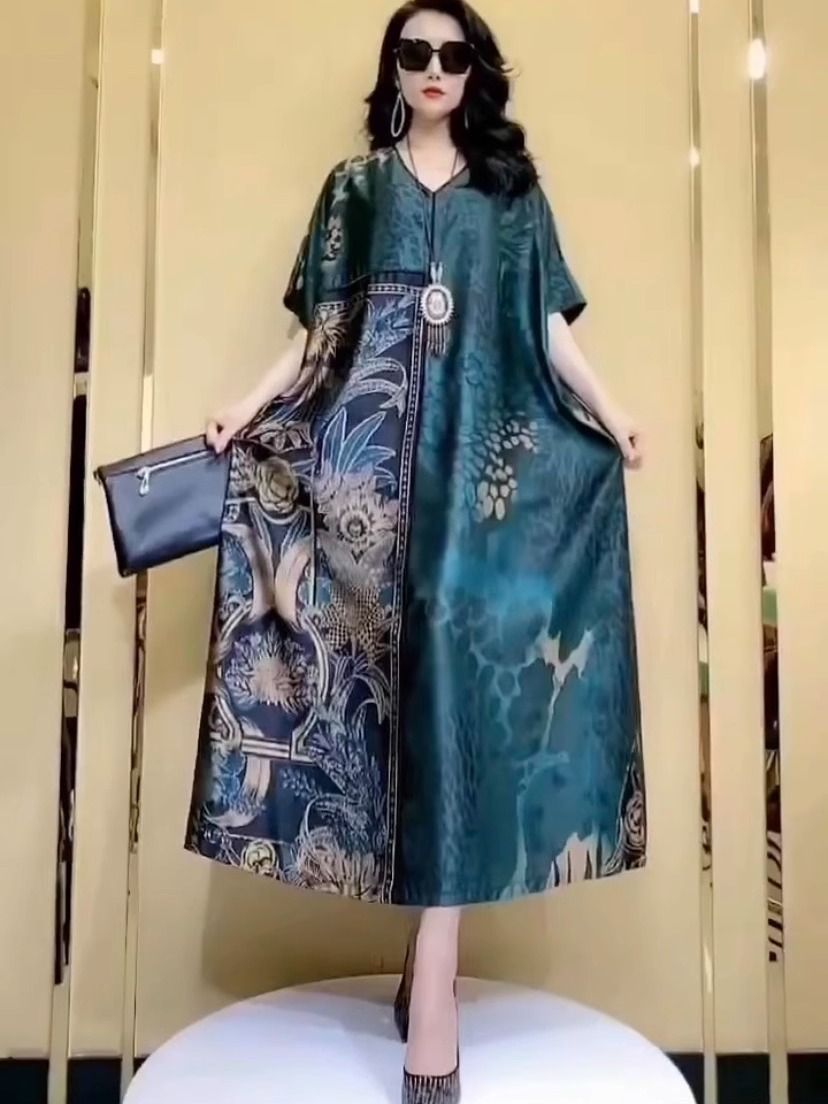 Women Fashion Dress Names - Элегантное летнее платье из натурального шелка
