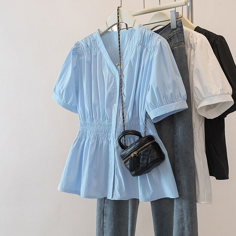 Puff Sleeve Blouse - Рубашка и блузка больших размеров с
