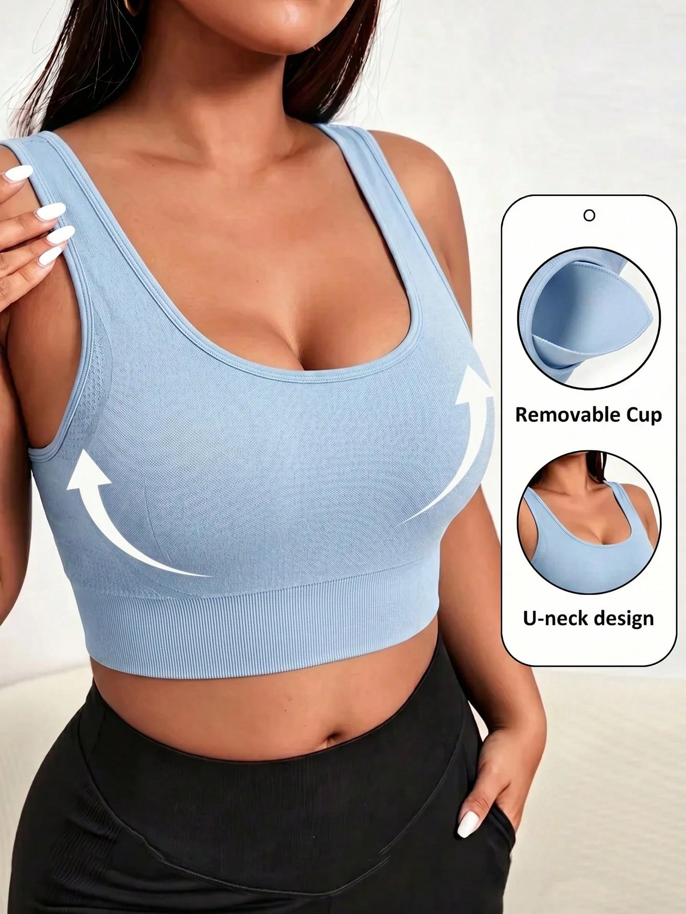 Bra Top Seamless - Бесшовный спортивный бюстгальтер больших размеров для