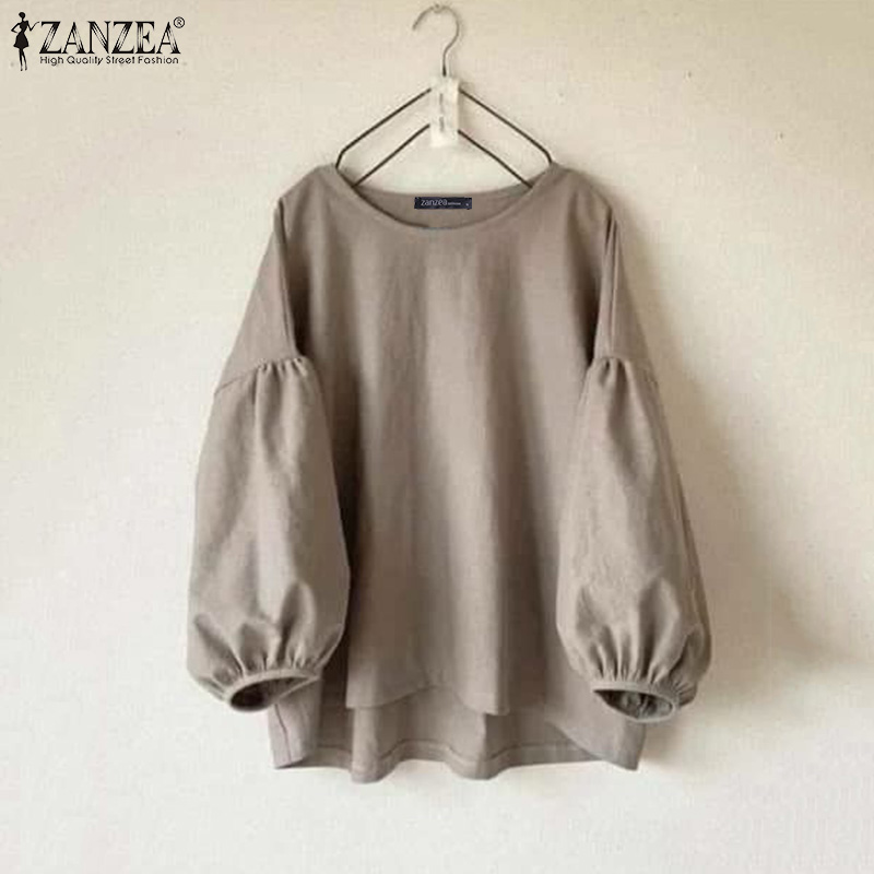 Puff Sleeve Blouse - Женские повседневные блузки ZANZEA больших размеров