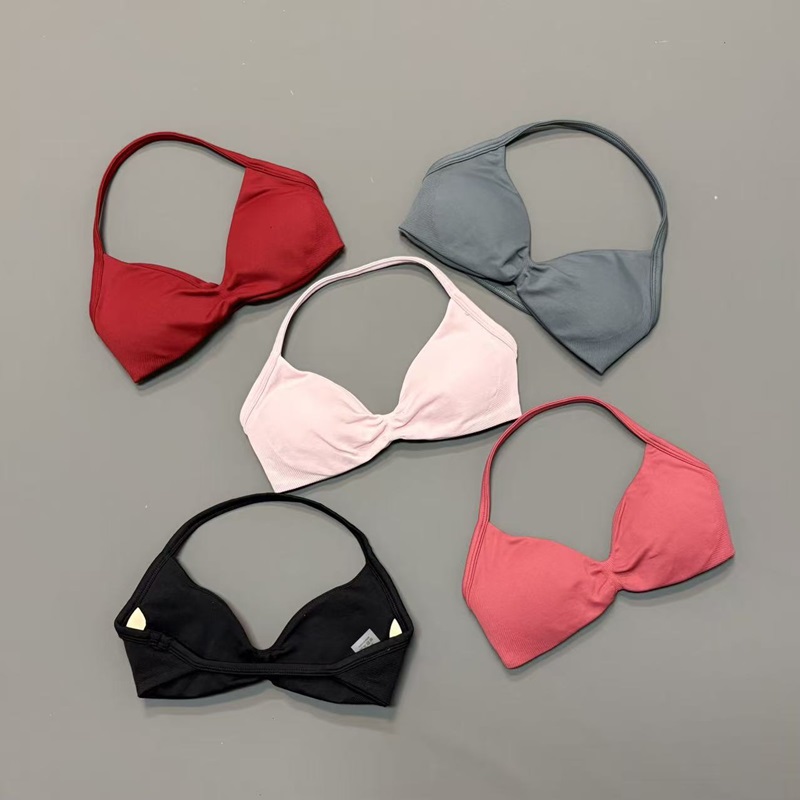 Bra Top Seamless - Женский спортивный бюстгальтер-халтер с V-образным вырезом,