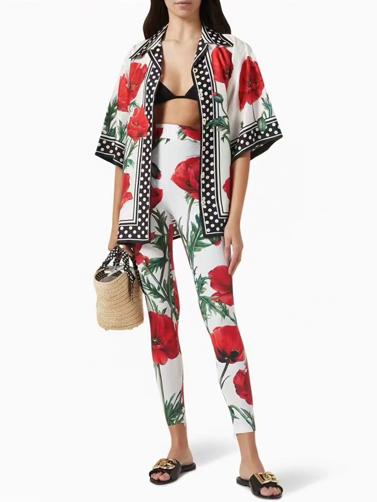 Women'S Fashion Pajamas - Дизайнерский ретро-костюм с геометрическим принтом: пижама,