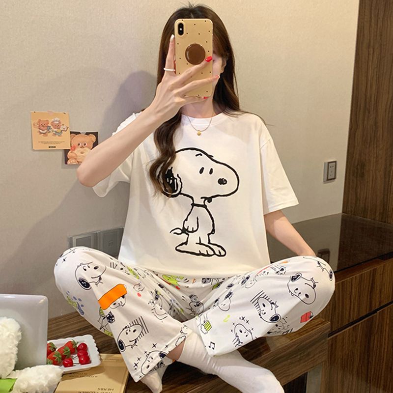 Women'S Fashion Pajamas - Новый пижамный комплект с Снупи для