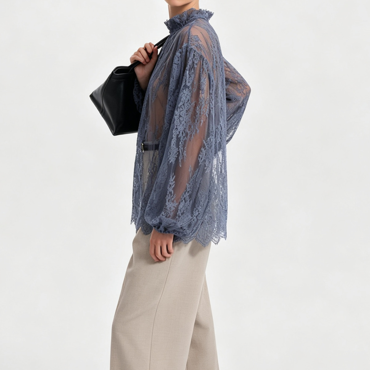 Женская прозрачная кружевная б – обзор и цена Puff Sleeve Blouse