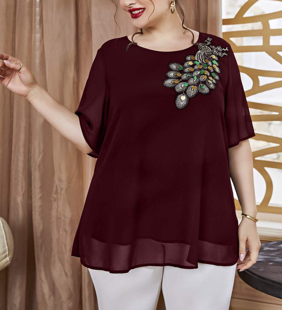Женский топ больших размеров с – обзор и цена Puff Sleeve Blouse