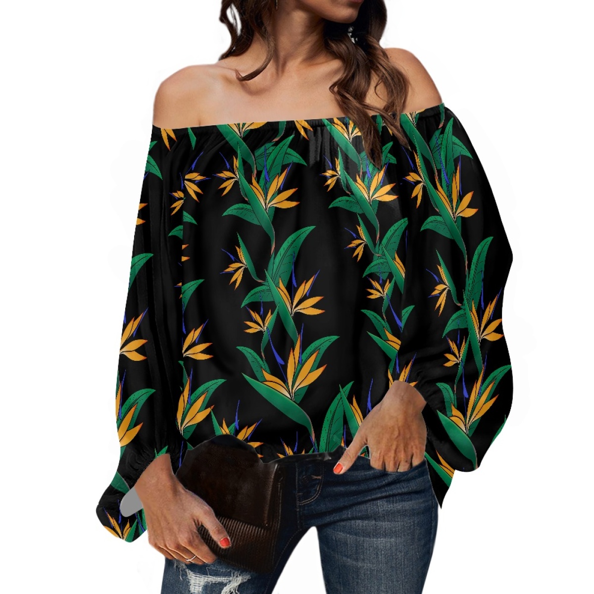 Полинезийская этническая одежд – обзор и цена Puff Sleeve Blouse